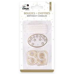 Bougies et chiffres avec socle