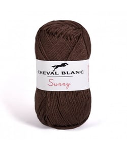 Pelote de coton à tricoter SUNNY UNI - Cheval blanc - PPSC 42 Marron