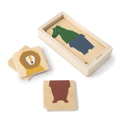 Puzzle animaux combo en bois - TRIXIE BABY - Jaune