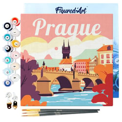 Mini Peinture par Numéro Figured'Art 20x20cm avec cadre Prague - Petit Format