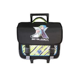 Cartable à roulettes 38 cm - Beyblade X - Noir et vert - Garçon, 2 compartiments