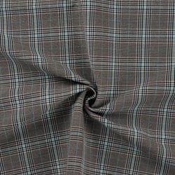 Tissu Bengaline Carreaux Fina bleu sur fond Gris