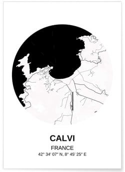 Affiche Carte Calvi | A3 : 29,7x42cm