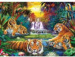 Puzzle 500 pièces - Pièces XXL - Tiger's Eden - Eurographics
