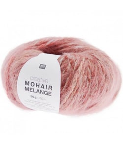 Pelote de laine et mohair à tricoter Creative Mohair Melange - Rico Design 07 Rose