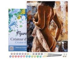Peinture par Numéro Figured'Art avec Cadre - Courbes Estompées - Kit de Loisir Créatif DIY Numéro d'Art Complet - 40x50cm toile tendue sur châssis