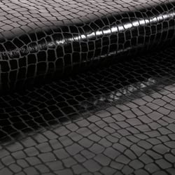 Tissu Jersey Métallisé Ecailles de crocodile noires
