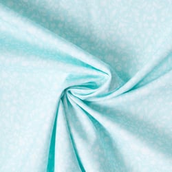 Tissu Batiste de Coton imprimé Fleuris sur fond Bleu ciel