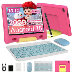 Tablette enfants KOTSREN Android 15 - Rose - 10,1 pouces