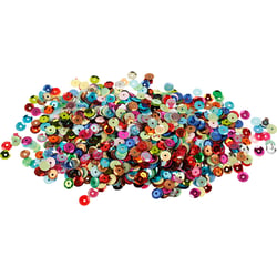 Paillettes, rondes, dim. 6 mm, 100 gr/ 1 Pq.