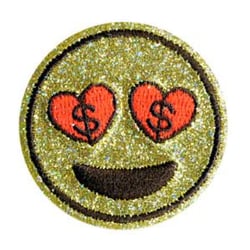 Ecusson thermocollant paillettes tête ronde 5x5cm
