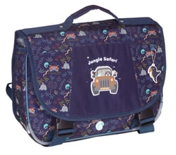 Cartable 38 cm – KIP JUNGLE SAFARI – Bleu – 2 compartiments
