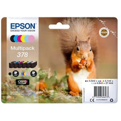 Cartouche d'encre EPSON Multipack 378 - Ecureuil - Noir, Jaune, Cyan, Magenta, Magenta clair, Cyan clair