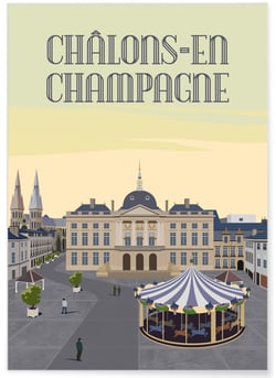 Affiche ville Châlons-en-Champagne | A3 : 29,7x42cm