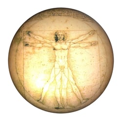 Presse papier en verre léonard de vinci