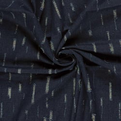 Tissu Jean Denim déchirures fils multicolore sur fond Bleu marine