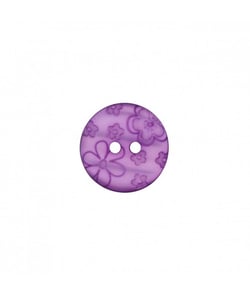 Bouton rond Fleurs 12 à 18mm 2 trous - Prym Lilas Violet