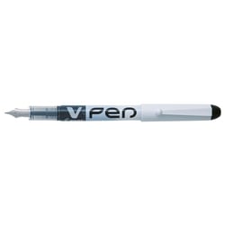Lot de 12 stylos plume jetables V-Pen effaçables pointe moyenne noir