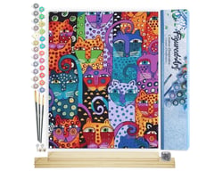 Peinture par Numéro Figured'Art - Chats abstraits - Kit de Loisir Créatif DIY Numéro d'Art Complet - 40x50cm toile roulée + châssis en bois à monter