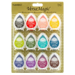 Encreur créatif Tsukineko - VersaMagic Dew Drop - Happy Days - 12 pièces