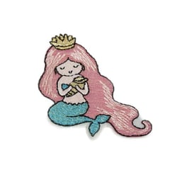 Ecusson thermocollant sirène paillettes  5,5cm x 4,5cm
