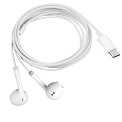 Avizar Écouteurs USB-C Microphone Anti-bruit Boutons de Contrôle Longueur 1.2m Blanc