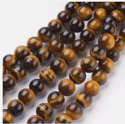 Fil de 60 Perles ronde en pierre naturelle OEIL DE TIGRE 6 mm