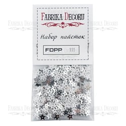 Sequins plats troués embelissements décoration Fabrika Decoru forme étoile 7 mm ARGENT 111