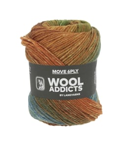 Pelote de laine MOVE 6 fils – 100 gr - Wool Addict - Spécial chaussettes - Ultra-résistante & respirante 0008 Multicolore
