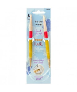 Aiguilles à tricoter circulaires fixes 80 cm Bois Flair Du N°3 au 10 - Pony taille n°9