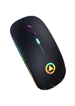 Souris Sans Fil Rechargeable RGB Silencieuse 1600DPI 3 Modes Ajustables Noir YONIS