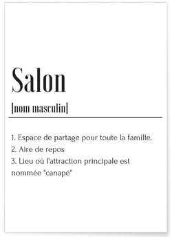 Affiche Définition Salon | A3 : 29,7x42cm