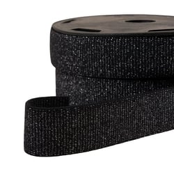 Bobine 20m élastique boxer métallisé noir/argent 32mm
