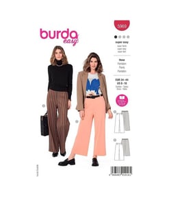 Patron Burda 5969 - Pantalon avec coulisse dos élastique, jambes amples du 36 au 46 (FR) taille n°FR 36-46