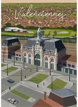 Affiche ville Valenciennes 2 | A3 : 29,7x42cm