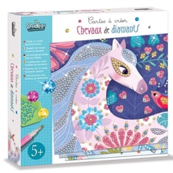 Coffret cartes a creer – Chevaux dediamants - Crealign - Bleu