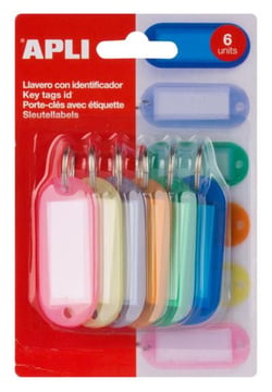 Porte-clés translucides couleurs assorties 6 u.