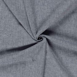 Tissu Chambray Lin Coton Chevrons Bleu gris