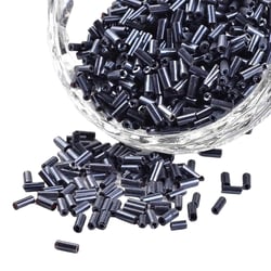 Lot de 500 perles de rocaille tube gris foncé 5 mm diamètre 1,8 mm - création bijoux
