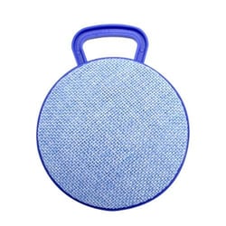 Mini Enceinte Bluetooth Portable Rond Texturé Tissu Avec Support Appel Mains-Libres Et Carte TF Bleu YONIS