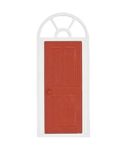 Porte Miniature en Bois avec Arche Rouge et Blanche - Rico Design rouge et blanc
