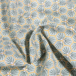 Tissu Coton imprimé Arty Riad sur fond Vert menthe clair