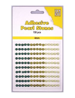 150 demi perles adhésives green shades - Nellie Snellen