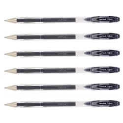 Lot de 6 stylos roller encre gel Uni-Ball Signo UM120, pointe moyenne 0,7 mm, noir