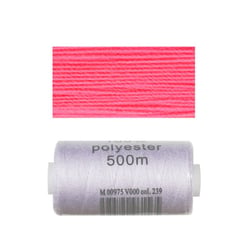 Bobine 500m fil polyester Rose fluo