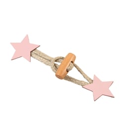 Lot de 4 brandebourgs étoile simili rose layette 10cm x 2,8cm