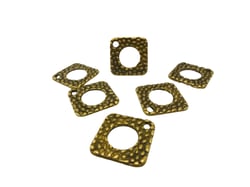 10 Breloques ethniques losange 22.5*22.5mm bronze