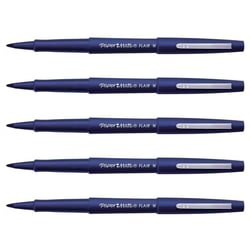 Lot de 5 Stylos Feutres d'écriture pointe moyenne M 1,0 mm - PaperMate - Bleu marine - Flair Original