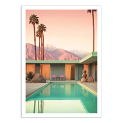 Affiche 50x70 cm - Motel 66 Palm Springs - Philippe Hugonnard