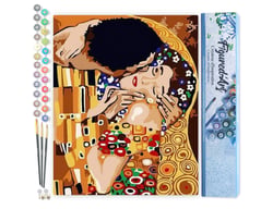 Peinture par Numéro Figured'Art - Tendre Baiser - Kit de Loisir Créatif DIY Numéro d'Art Complet - 40x50cm sans châssis en bois